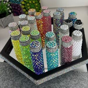 ✨ Bling Bedazzled Rhinestone Glass Stash Bottle ✨